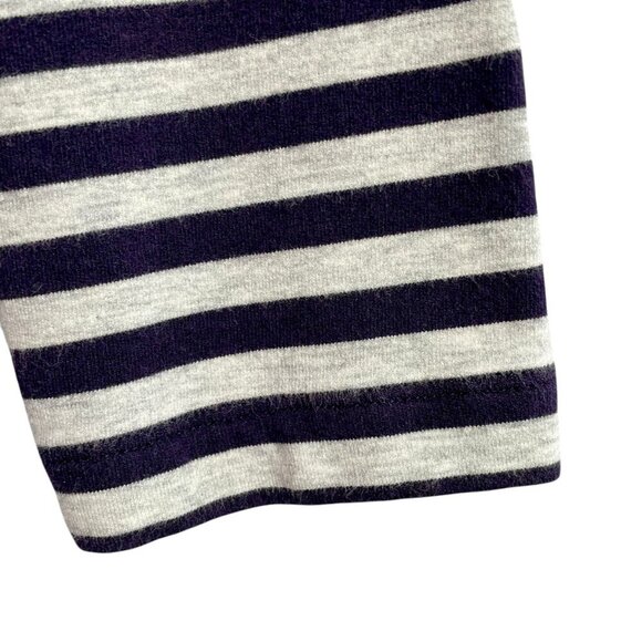Land's End Cotton Preppy Nautical Sweater Navy & Gray Stripes Size Medium Petite - Picture 7 of 14
